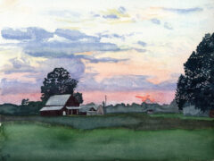 Art banner image Sunset Barn 9x12 bls